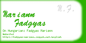 mariann fadgyas business card